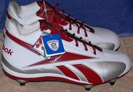 Reebok: Rb 508 Nfl Cleats Red/White/Silver Size 15 Nwt - £27.52 GBP