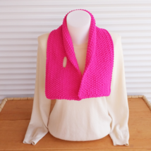 Hand knit neck warmer fall scarf, keyhole red scarf women,  lace neck scarf - £27.97 GBP