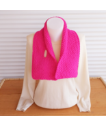Hand knit neck warmer fall scarf, keyhole red scarf women,  lace neck scarf - £27.52 GBP