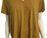 Madewell Women&#39;s V-Neck Pocket Tee Shirt Gold 2X - $16.14