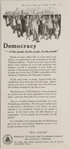 1921 Print Ad Bell System American Telephone &amp; Telegraph Democracy by the People - £14.06 GBP