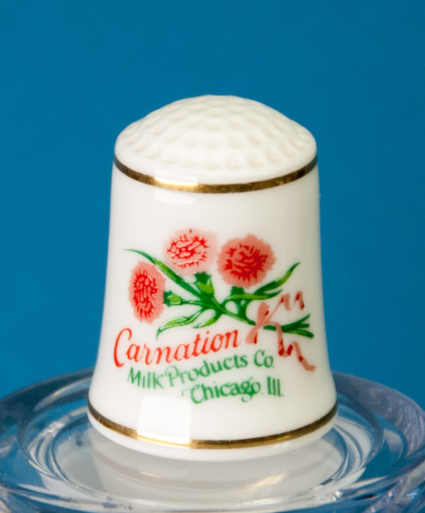 Franklin Mint Country Store Thimble Carnation Milk Advertising Porcelain No Box Item image 2