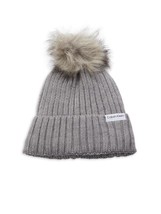 Calvin Klein Faux Fur Pom Pom Rib Knit Beanie - £30.71 GBP