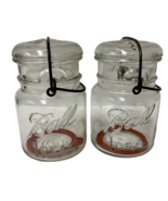 Ball Ideal Pint Fruit Jars With Metal Wire Closure And Glass Lids Lot Of 2 - £10.02 GBP