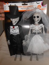 New Bride &amp; Groom Halloween Skeletons 11.8 Inches Decorations Props ☠ - £10.78 GBP