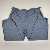 CALVIN KLEIN Jeans Linen Blend Cropped Bunch Waist Pants Women&#39;s Size 14... - £13.56 GBP