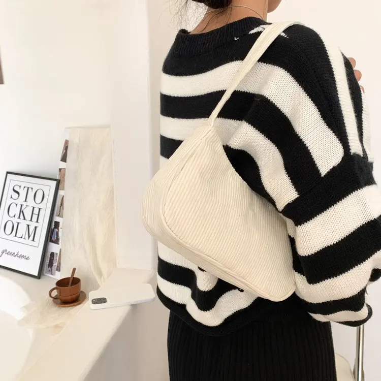 Winter Corduroy  Bags Casual Women Underarm Bag Travel Armpit Shopping Pouch Pho - $58.44