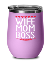 Wife, Mom, Boss, light purple Wineglass. Model 60043  - £21.15 GBP