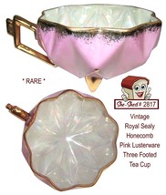 Vintage Royal Sealy Honecomb 3 footed Pink Tea Cup made in Japan TeaCup - $69.95