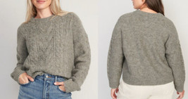 Old Navy Women&#39;s Speckled Cable Knit Sweater Gray 2X NWT - £15.55 GBP