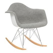 LeisureMod Modern Wilson Twill Upholstered Rocking Chair, Comfortable Ro... - $1,771.26 MXN