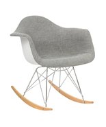 LeisureMod Modern Wilson Twill Upholstered Rocking Chair, Comfortable Ro... - $1,773.76 MXN