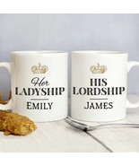 Personalised Her Ladyship and His Lordship Mug Set, His and Hers Mugs, B... - £15.21 GBP