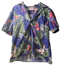Rjc Parrot Hawaiian Shirt Adult Button Up Usa Made Nature Tropical No Size Tag - £23.64 GBP