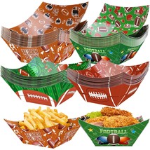 48 Pieces Football Paper Bowls Square Football Snack Bowl Serving Bowl For Game  - £34.79 GBP