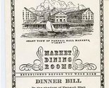 Durgin Park Dinner Bill Menu Boston Massachusetts Shadow of Fanuil Hall - £22.22 GBP