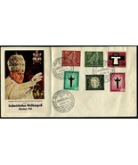 1960 POPE JOHN XXIII Germany Eucharistischer Weltkongress Stamp Envelope... - $19.98