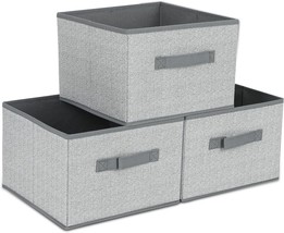 Dayard Fabric Bins [3-Pack], Foldable Cube Baskets Storage Boxes For Shelves, - £35.92 GBP