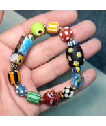 Vintage African Venetian Style Glass Beads Bracelet #BR7 - $489.61 MXN
