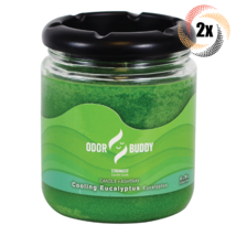 2x Candles Odor Buddy Cooling Eucalyptus Scented Candle & Ashtray | 12oz - £27.31 GBP