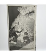 Old Photo Negative 1920s Photography Woman Feeding Dog - $317.86 MXN