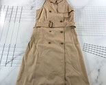 Burberry Trench Dress Womens 8 Tan Sleeveless Pockets Belted Collared Co... - $158.64
