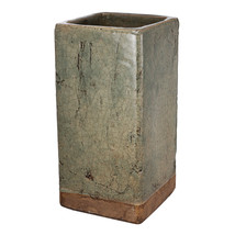 A&amp;B Home Tall Square Ceramic Gray Planter With Crackle finish D6.5X13&quot; - £37.97 GBP