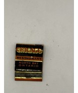 Chicago Restaurant  North Bay Ontario Matchbook - £11.11 GBP