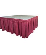 CLOSEOUT! Stage Skirting 16&quot; High Burgundy Box Pleat Flame Retardant Pol... - $47.52 CAD+