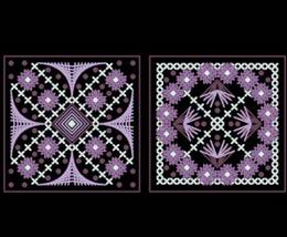 Purple Biscornu Cross Stitch Blackwork pattern pdf Pincushion Embroidery... - $3.99