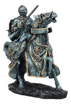 Ebros Medieval Jousting Suit Of Armor Knight On Cavalry Horse Statue 11&quot;... - £43.82 GBP