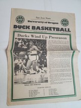 Vintage 1970s Oregon Ducks Game Program UofO vs SJSU San Jose St Basketball 70s - £0.72 GBP