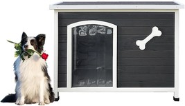 Large Wooden Dog House With Waterproof Protective Cover, Elevated Floori... - $222.99