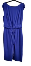 Ralph Lauren Navy Blue  Sleeveless  Stretch Sheath Dress size 14 Washable - £24.03 GBP