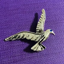 Vintage Womens Jewelry Gerrys silver tone Seagull Bird pin brooch blue stone eye - £11.63 GBP