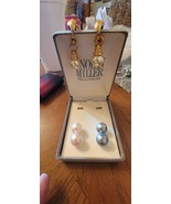 Nolan Miller Glam Interchangeable Pearl Ball Earrings Drop Dangle Clip O... - $46.75