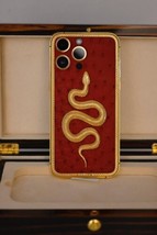 Custom 24k Gold Apple iPhone 15 Pro Max Red Leather Snake Emblem 1 TB - £3,715.02 GBP