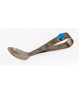 Argent Sterling Navajo Bébé Cuillère Signé &quot; Jc &quot; Avec Turquoise Accent - €108,53 EUR
