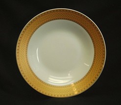 Alpine Cuisine 8&quot; Soup Bowl w Gold Geometric Designs Fine Porcelain Germany - £11.81 GBP