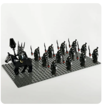 13pcs Castle Knights Soldier Black set Weapons Horse Building Block toy ... - £22.01 GBP