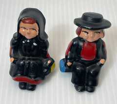 LEAD ? Cast iron? DUTCH BOY &amp; GIRL salt &amp; pepper shakers ? Sitting 2 Inches Tall - £10.20 GBP