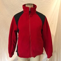 LL Bean Womens Reversible Light Jacket Parka Red Black Fleece Size S - £19.54 GBP