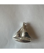 Silver Tone Sailboat Brooch. Vintage With The Signature. - £18.63 GBP