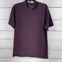 BYLT Premium Crew Short Sleeve T Shirt Men&#39;s Large Sold Dark Purple Gym Workout - £12.50 GBP