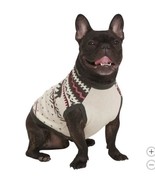 Lands&#39; End Dog Pet Sweater Cream Multicolor Fair Isle Christmas Family - $51.91 CAD