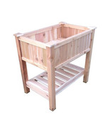 Pharmtec Cedar Raised Container Garden Planter with Bottom Shelf - Small - $6,331.13 MXN