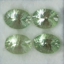 Natural Green Amethyst 20x15mm Oval Concave Cut 15.41 Carats Pistachio Green Col - £382.12 GBP