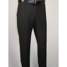 Men Suit BERLUSCONI Italian Wool 180's Pin Stripe One Button Peak UGS95-4 Black image 10