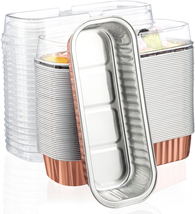 Disposable Aluminum Baking Cups, 50Pcs 6.8Oz 6.5&quot;X2.5&quot;X1.2&quot; Foil Ramekin - $786.85 MXN