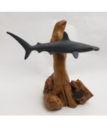 John Perry Hammerhead Gray Shark Sculpture Burlwood Base - £46.62 GBP